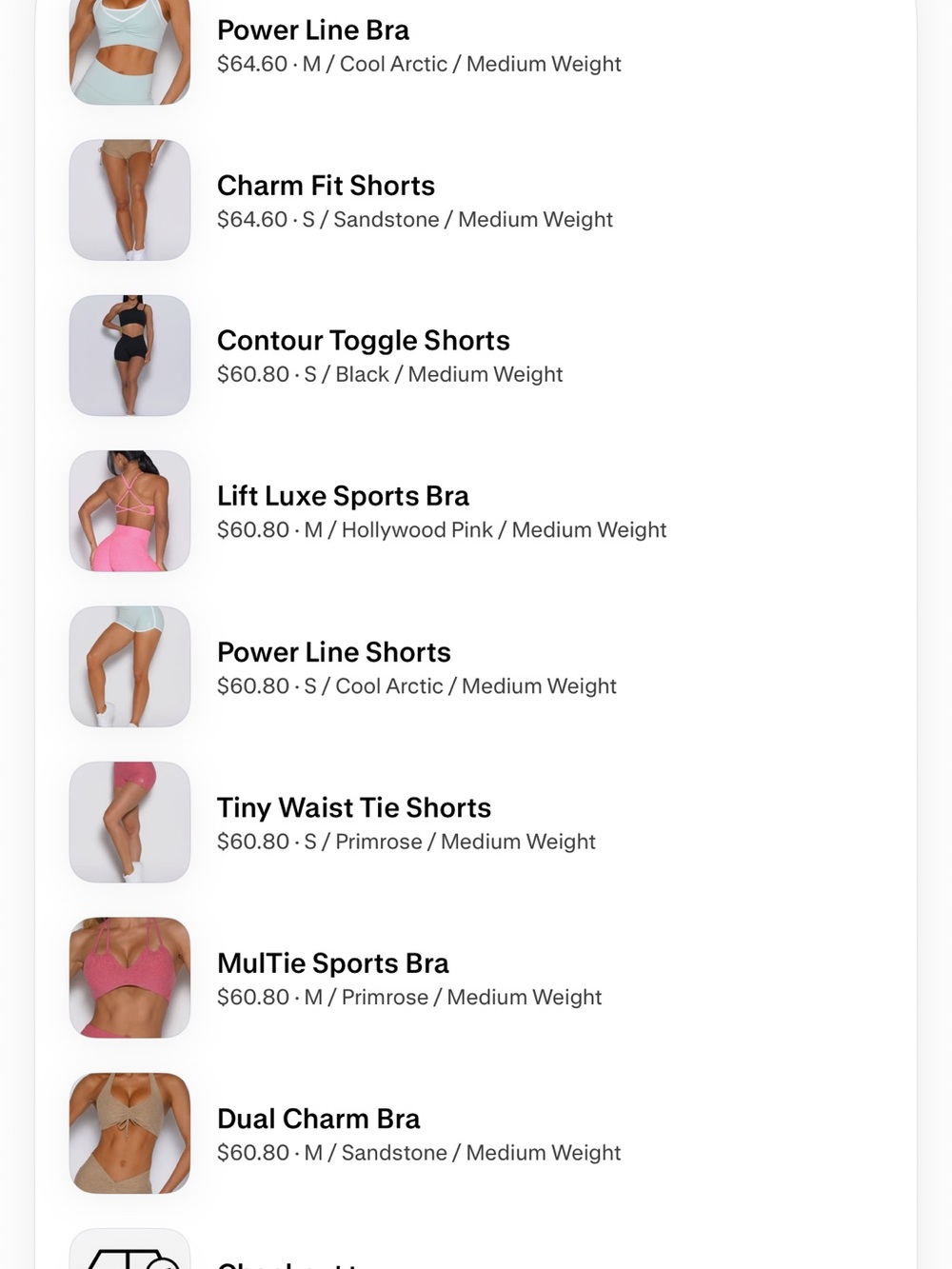 Bombshell Sportswear Power line top & power line short -cool arctic